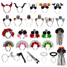 Halloween Headbands Head Boppers Bands Witch Devil Day Of Dead Lot Fancy Dress