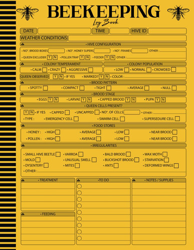 Beekeeping log book - log,