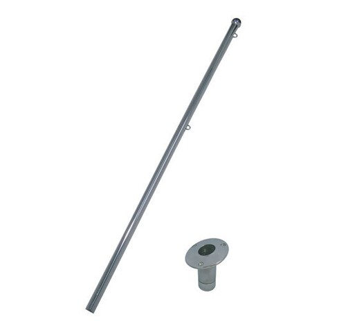 Stainless steel flagpole set - stainless,