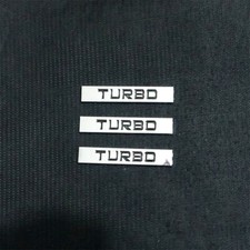 3x Silver Small Black TURBO