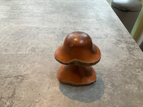 Wooden toadstool ornament - ,