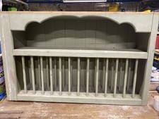 Dresser / Plate Rack Cottage Farm House Green Painted Pine Very Solid Wall Hung