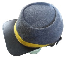 Civil War CSA Confederate Cavalry Grey Wool Kepi Forage Cap Hat LARP L/XL 60 cm