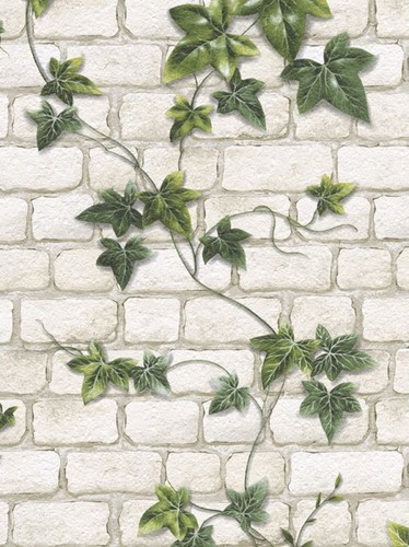 Ivy brick effect - ivy, wallpaper