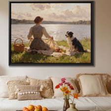 Oil Painting Border Collie