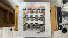 Olde Thompson 11-Jar Orbit Wood Spice Rack - Revolving Holder & Jars 