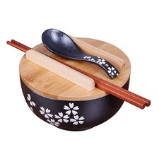 Japanese Ramen Bowl Set Black