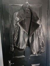 Beautiful Thick Heavy PU / Faux Leather Jacket,  Lined With Teddy Type Material