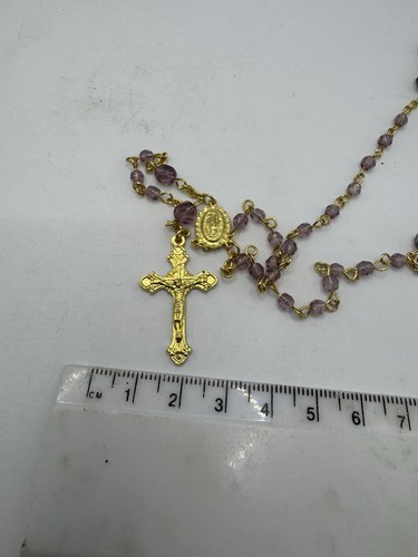 Purple faceted bead rosary - faceted,
