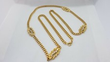 Vintage chunky gold tone chain with diamantes detail 88cm