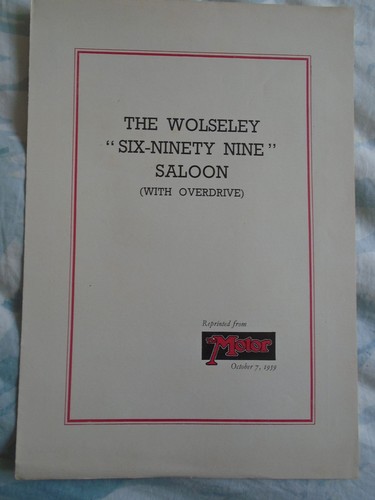 Wolseley saloon motor - 6/99,