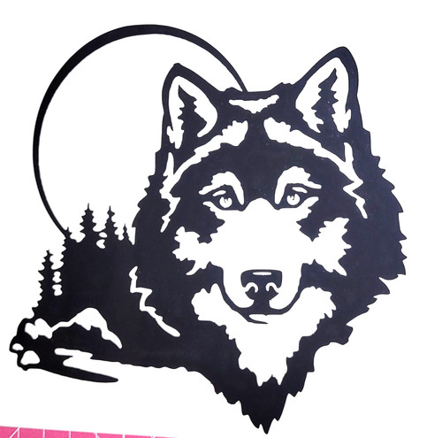 Wolf dog decal vinyl - 1x,