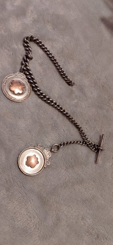 Antique silver albert watch - silver,
