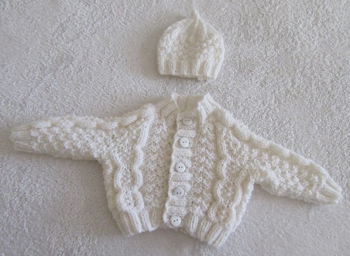 Hand knitted cable - , cardigan