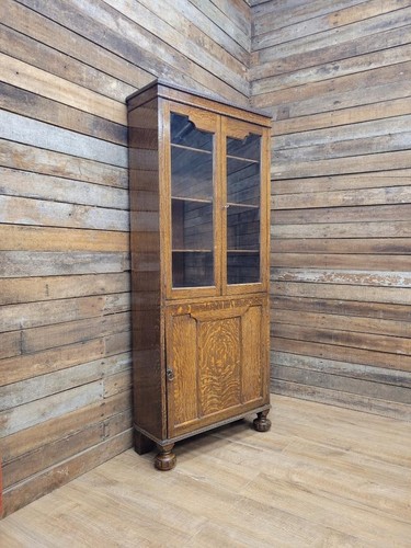 Oak bookcase display cabinet - bookcase,