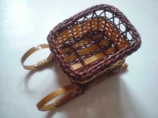 Colourful Miniature Wicker Sled Basket Christmas Display Ornament Doll House 