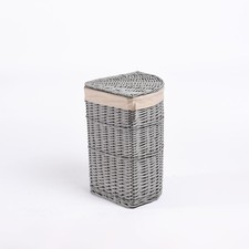 Lidded Wicker Corner Laundry