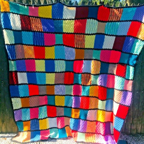 Hand made knitted blanket - knitted,