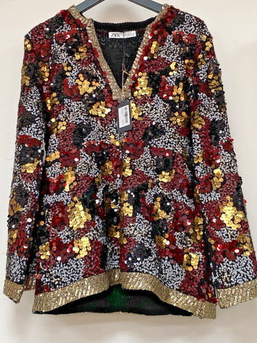 Zara sequin top colourful - zara,