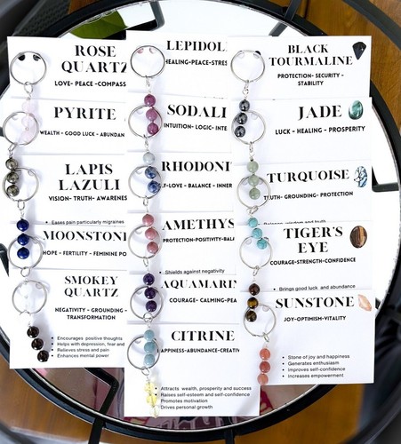 Crystal keyring gemstone - keyring,,