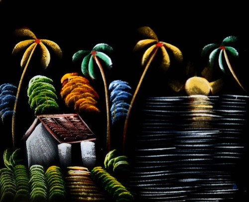 Painting velvet cloth - painting, on