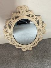 Shabby Chic Oval Ornate Mirror 17 x 15 Inch