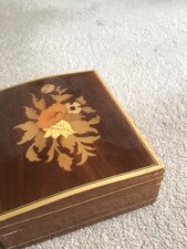 Stunning Vintage Italian Marquetry Wooden Jewellery Box. 