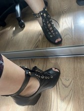 Aldo Black Shoes Open Toe Size