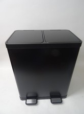 Black Twin Compartment Recycling Bin 60L RRP 65.00 lot R2418