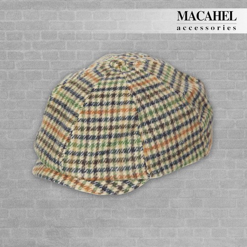 Tweed cap green blue - cap, green/blue/orange