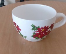 Huge  Christmas TEA CUP GARDEN PATIO FLOWER PLANTER PLANT POT 