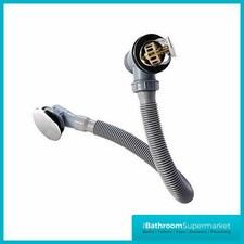 Push Button Click Clack Clicker Pop Up Bath Waste Overflow chrome easy clean set