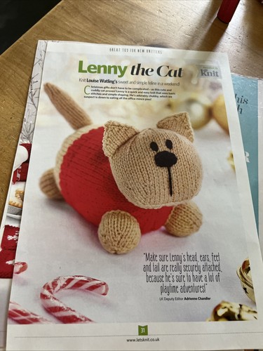 Lenny the cat knitting - , pattern