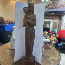Vintage wooden carved madonna - vintage,