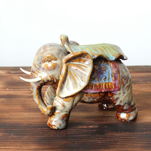 Ceramic elephant statue decor - elephant,
