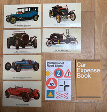 Vintage collectible Reader’s Digest Car Expense Book,6 Postcards &Plastic Wallet