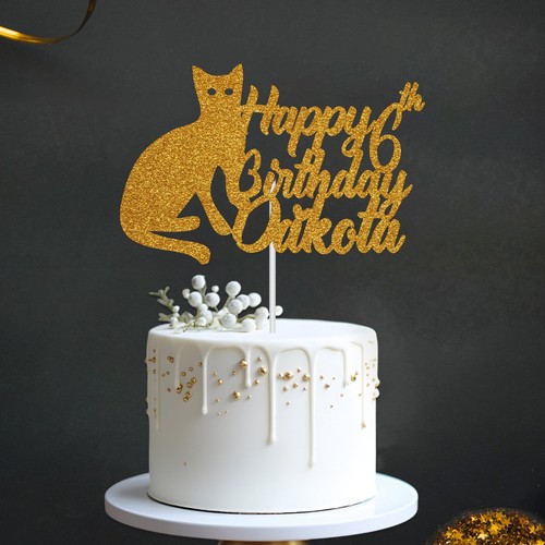Personalised cat cake - personalised, topper