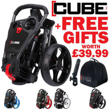 Cube Golf Trolley by SkyMax One Click 3 Wheel Folding Cart £39.99 Free Gifts NEW