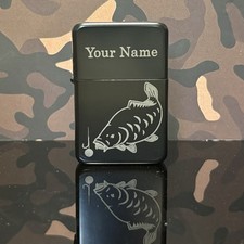 Personalised Carp lighter Windproof tackle box fisherman Gift Angling Fox Korda