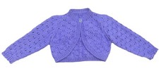 Hand Knitted lilac sparkly  bolero cardigan- Age 1-2 years