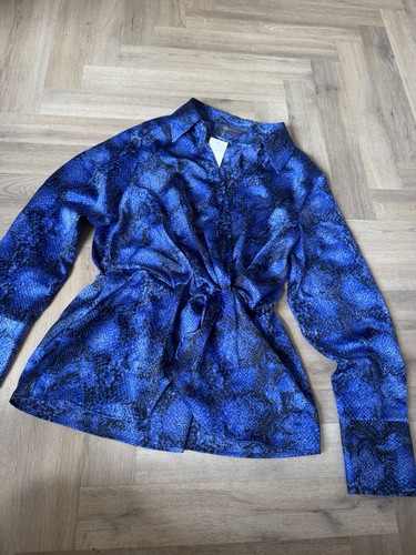 Blue snakeskin satin - blue,