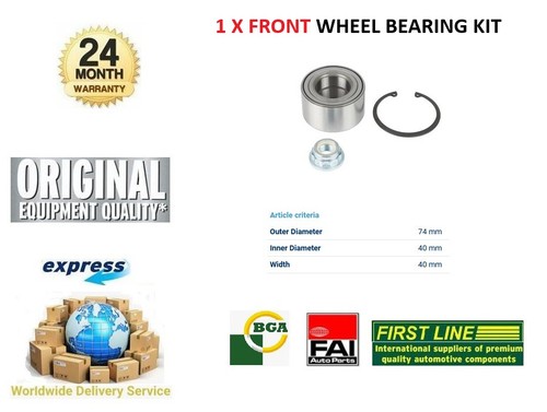 Front axle wheel bearing - axle,