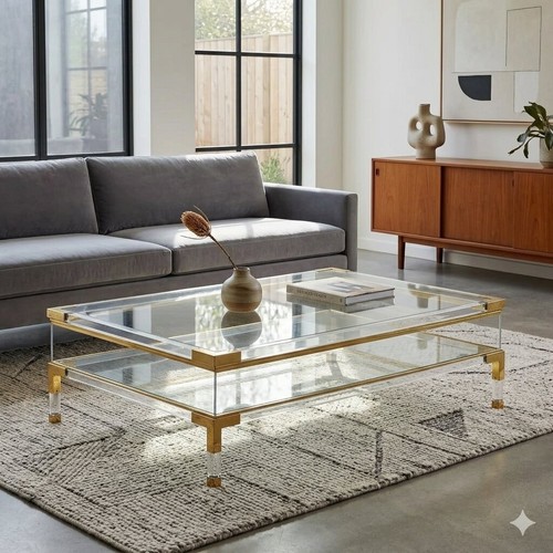 Vintage coffee table glass - vintage,