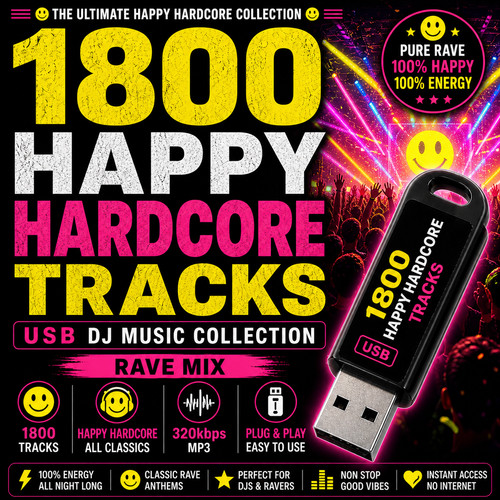 1800 happy hardcore - tracks, usb