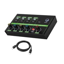 Mini Audio Mixer Stereo Audio Interfacer for Bars Streaming Recording Studio