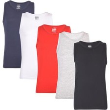 Kids Boys 5 Pack Vest Top 100%