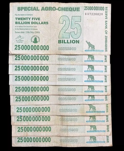 Zimbabwe billion dollar - 10,