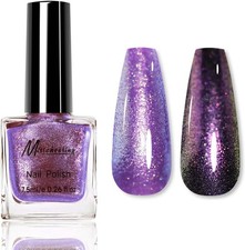 Color Changing Glitter Nail Polish - Purple Holographic Nail Varnish - Laser Ref