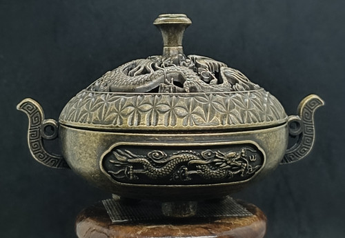 Oriental dragon bronze incense - oriental,