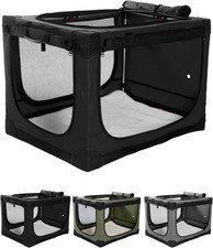Collapsible Travel Dog Crate for Medium Large Dogs Chew-Proof Mesh Windows